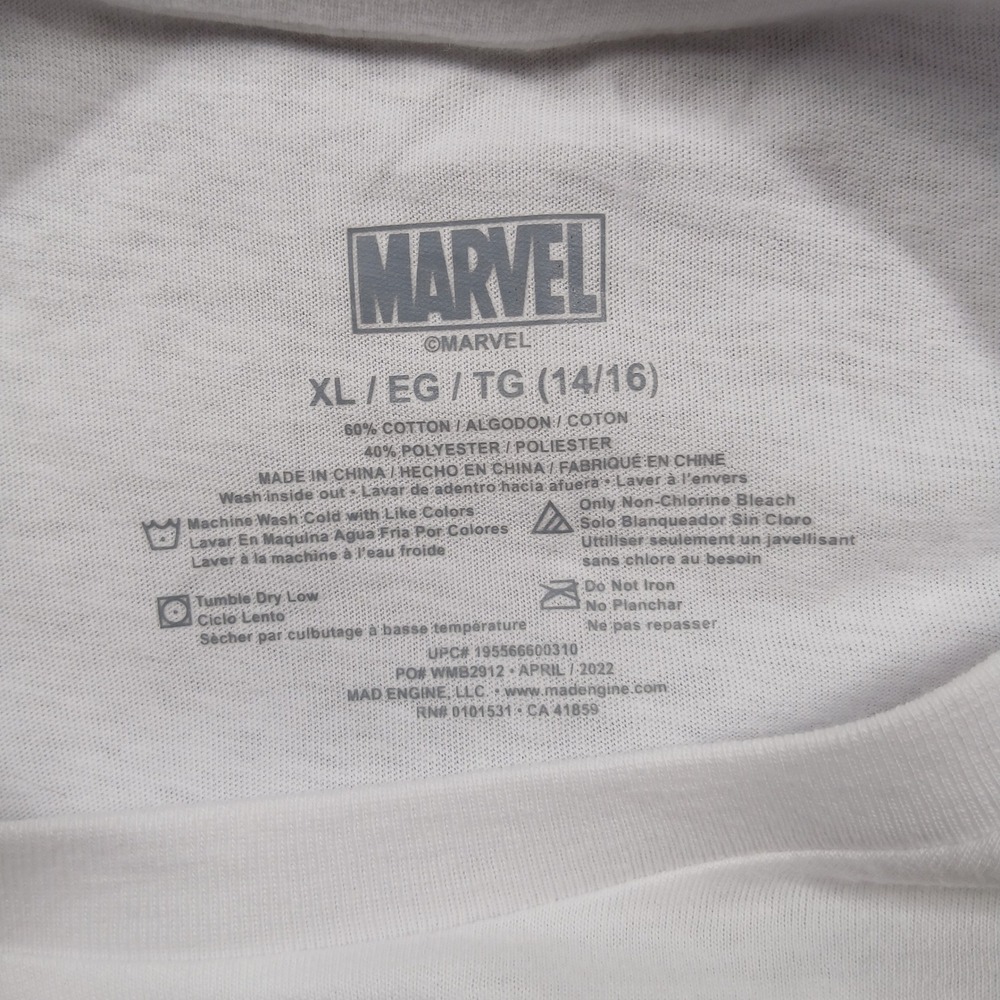 Marvel Spider-Man Graphic Tee Boys XL 14–16 White Crime Fighter NWT - Picture 4 of 6